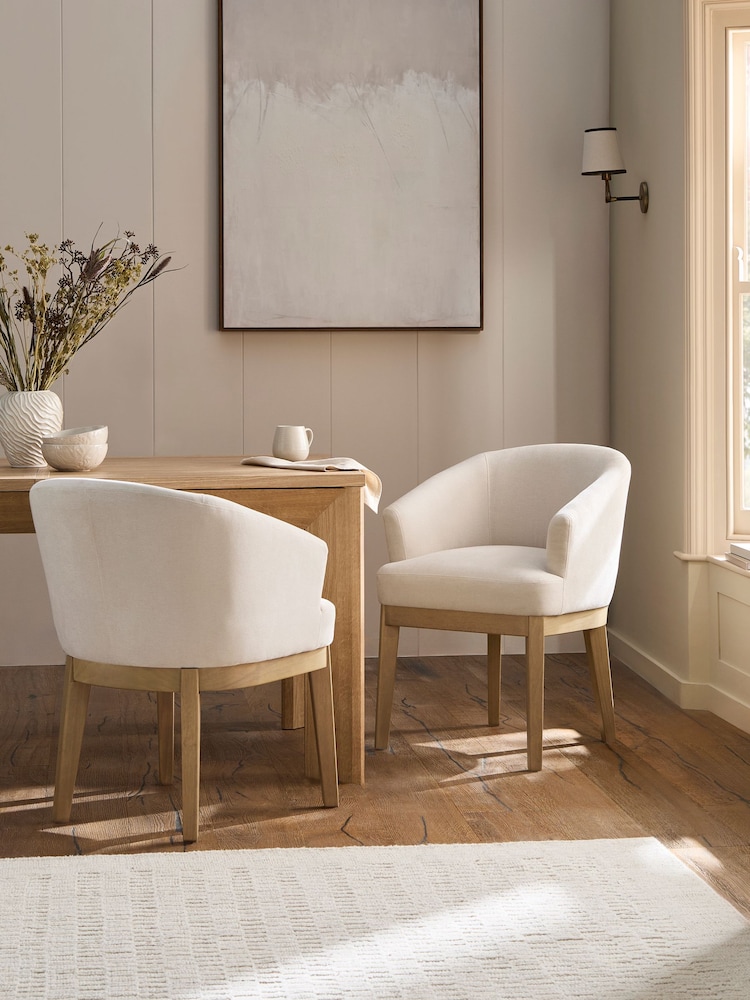 Set of 2 Soft Twill Oyster Hartwell Dining Chairs - Image 1 of 8