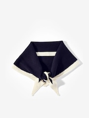 Mint Velvet Blue Navy Cotton Blend Triangle Knit Scarf - Image 2 of 5