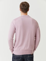 BOSS Purple Asac Knitted Polo Shirt - Image 3 of 4
