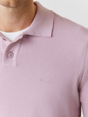 BOSS Purple Asac Knitted Polo Shirt - Image 4 of 4