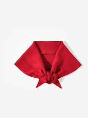 Mint Velvet Red Cotton Blend Triangle Knit Scarf - Image 3 of 5