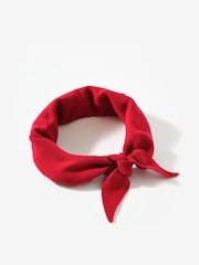 Mint Velvet Red Cotton Blend Triangle Knit Scarf - Image 4 of 5