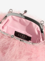 Lipsy Blush Pink Feather Top Handle Clutch Bag - Image 5 of 5