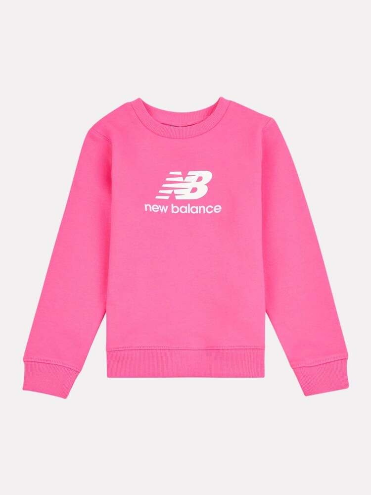 New Balance Pink Stacked Logo FT Crew Sweatshirt - Image 1 of 3