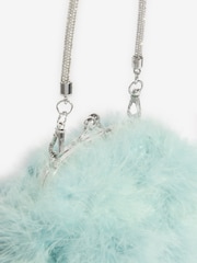 Lipsy Blue Feather Top Handle Clutch Bag - Image 4 of 5