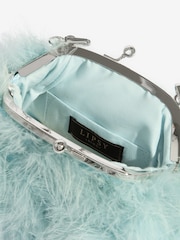 Lipsy Blue Feather Top Handle Clutch Bag - Image 5 of 5