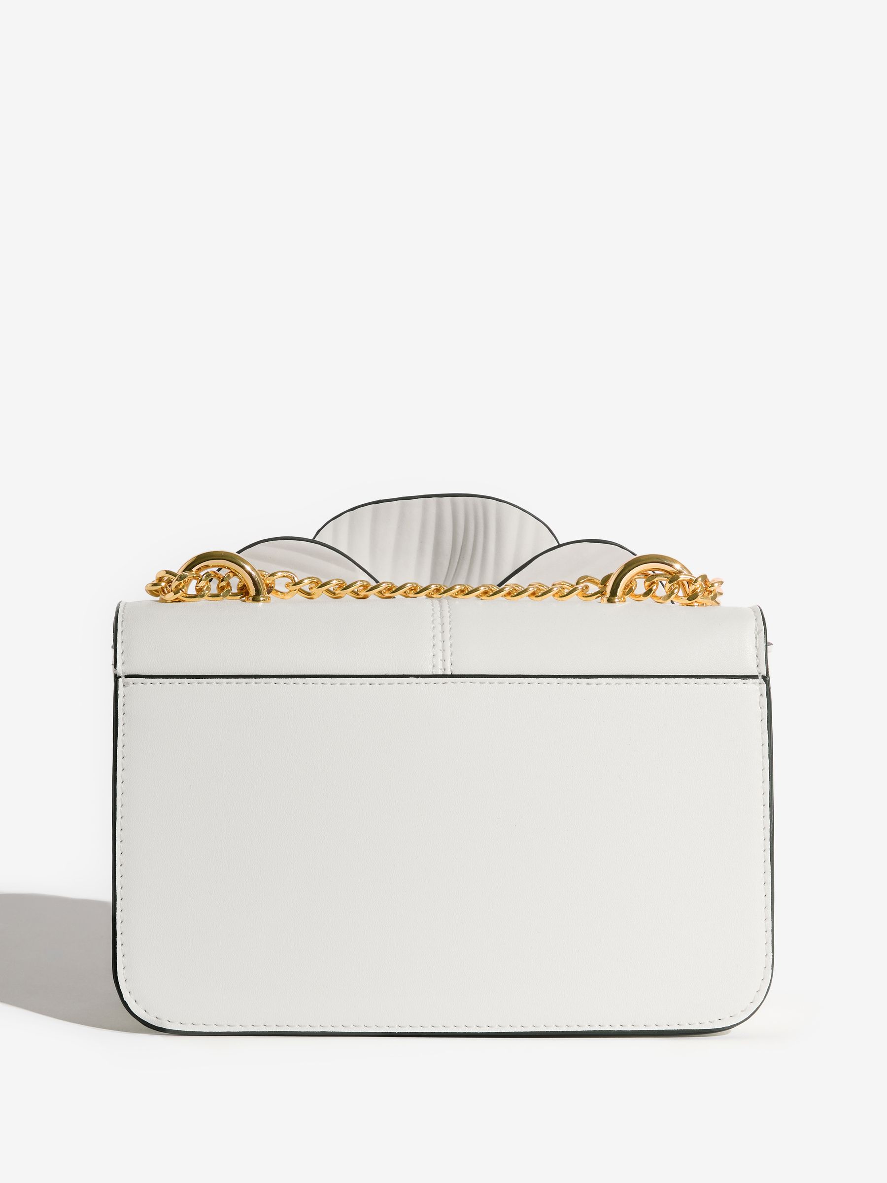 Buy Friends Like These White 3D Floral Chain Shoulder Bag from