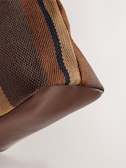 Chocolate Brown Stripe Shoulder Bag - Image 10 of 10