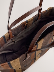 Chocolate Brown Stripe Shoulder Bag - Image 7 of 10