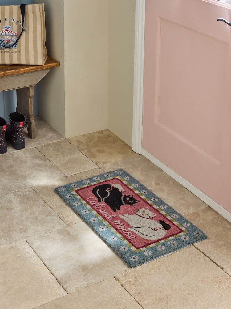Cath Kidston Cat and Mouse Slogan Doormat - Image 2 of 7 Cath Kidston Cat and Mouse Slogan Doormat - Image 2 of 7