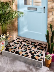 Eleanor Bowmer Pink Leopard Print Doormat - Image 1 of 5