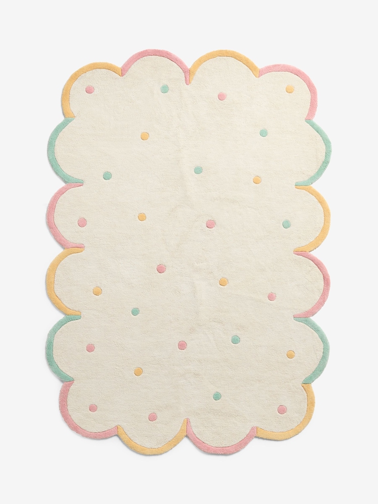 JoJo Maman Bébé Multi Polka Dot Scallop Cotton Tufted Rug - Image 5 of 5