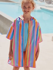 Rainbow Stripe Zip Quick Dry Poncho (9mths-8yrs) - Image 1 of 9