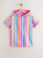 Rainbow Stripe Zip Quick Dry Poncho (9mths-8yrs) - Image 5 of 9