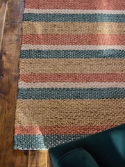 FatFace Red/Blue Stripe Jute Flatweave Rug - Image 2 of 5