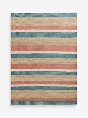 FatFace Red/Blue Stripe Jute Flatweave Rug - Image 5 of 5