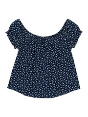 ネイビー - Superdry Short Sleeves 1/2 Button Woven Top - 画像 6 / 7