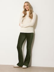 Long Tall Sally Green Cord Kickflare Leggings - Image 1 of 5