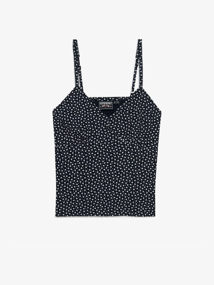 Superdry Navy Cotton Ditsy Print Cami Top - Image 1 of 1