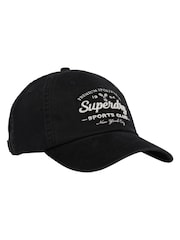 Superdry Black Vintage Club Baseball Cap - Image 1 of 2