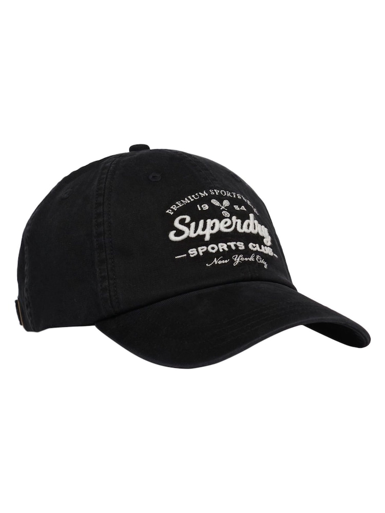 Superdry Black Vintage Club Baseball Cap - Image 1 of 2