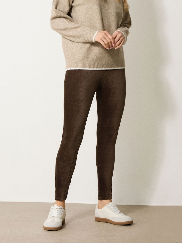 Long Tall Sally Brown Cord Leggings - Image 2 of 5 Long Tall Sally Brown Cord Leggings - Image 2 of 5