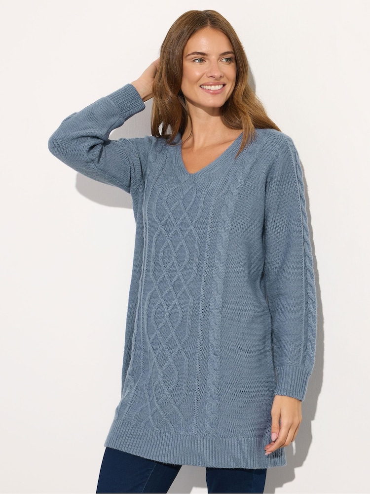 Blusa túnica com decote em V M&Co - Imagem 1 de 5