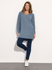 Blusa túnica com decote em V M&Co - Imagem 2 de 5