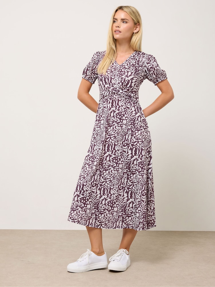 Vestido M&Co Petite Abstract Print Twist Front - Imagem 2 de 5