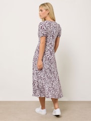 Vestido M&Co Petite Abstract Print Twist Front - Imagem 3 de 5