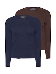 PixieGirl Petite Brown 2 Pack Long Sleeve T-Shirts - Image 8 of 8