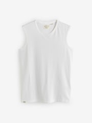 Superdry White Classic Cotton Linen Tank Top - Image 1 of 2