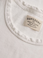 Superdry White Classic Cotton Linen Tank Top - Image 2 of 2