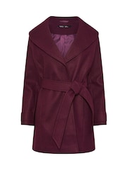M&Co Red Petite Short Wrap Coat - Image 6 of 6