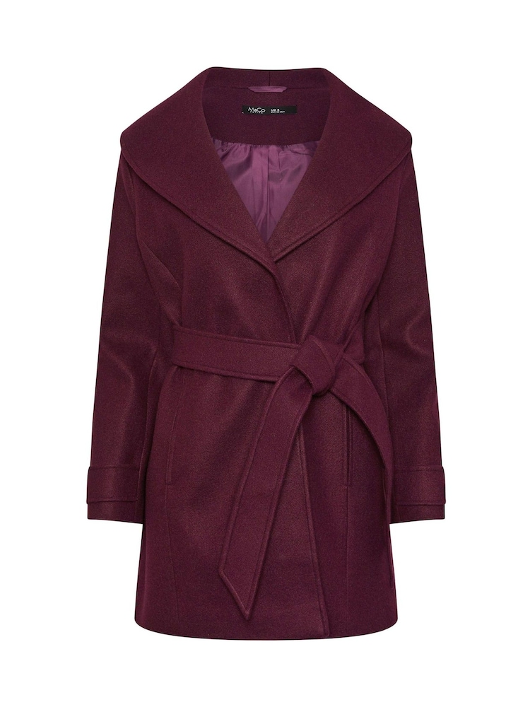 M&Co Red Petite Short Wrap Coat - Image 6 of 6