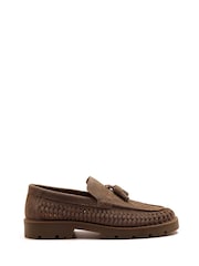 Off The Hook Brown Floyd Loafers Tassel Formal Casual Slip On Leather Shoes - Image 2 of 6