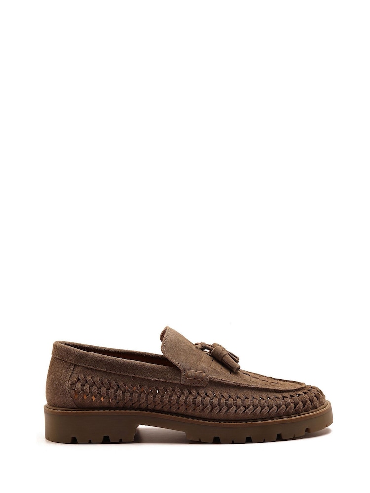 Off The Hook Brown Floyd Loafers Tassel Formal Casual Slip On Leather Shoes - Image 2 of 6