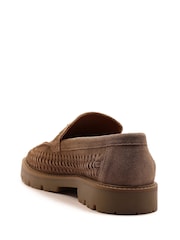 Off The Hook Brown Floyd Loafers Tassel Formal Casual Slip On Leather Shoes - Image 3 of 6