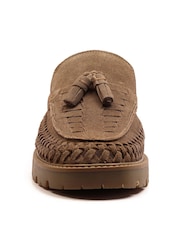Off The Hook Brown Floyd Loafers Tassel Formal Casual Slip On Leather Shoes - Image 4 of 6