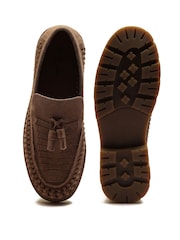 Off The Hook Brown Floyd Loafers Tassel Formal Casual Slip On Leather Shoes - Image 6 of 6