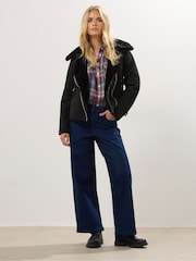 M&Co Petite Suede Aviator Jacket - Imagem 2 de 5