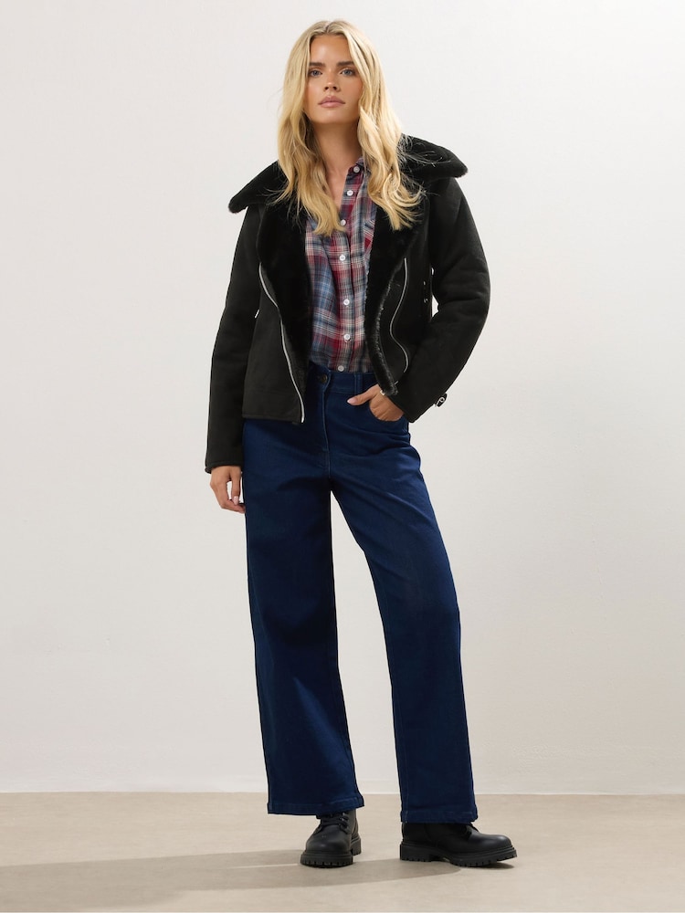 M&Co Petite Suede Aviator Jacket - Imagem 2 de 5