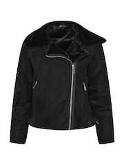 M&Co Petite Suede Aviator Jacket - Imagem 4 de 5