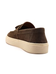 Off The Hook Green Rory Loafers Tassel Casual Slip On Suede Leather Shoes - Image 3 of 6