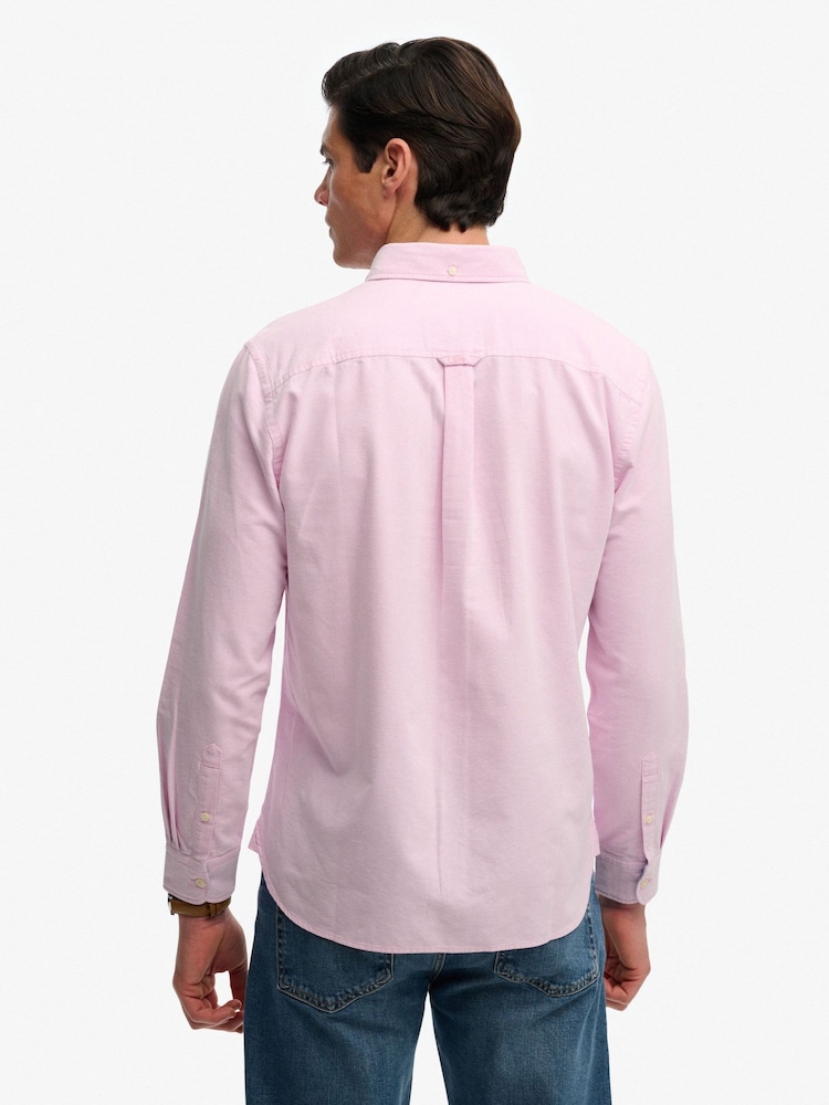 Superdry Pink Preppy Oxford Long Sleeve Shirt - Image 2 of 5