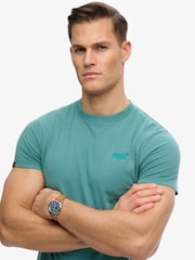 Superdry Blue Essential Logo Embroidered T-Shirt - Image 1 of 4