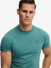 Superdry Blue Essential Logo Embroidered T-Shirt - Image 2 of 4