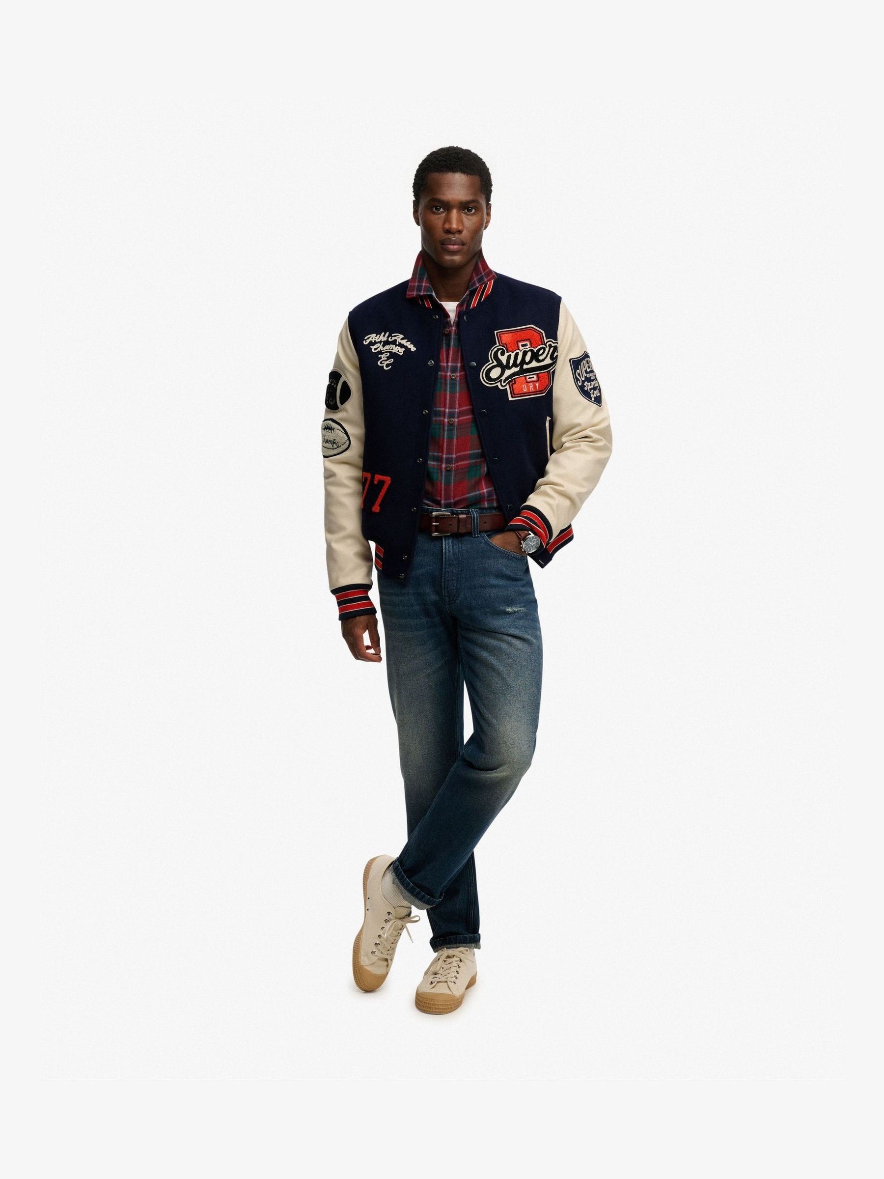 Buy Superdry Blue College Patched Varsity Jacket from the Next UK Buy Superdry Blue College Patched Varsity Jacket from the Next UK