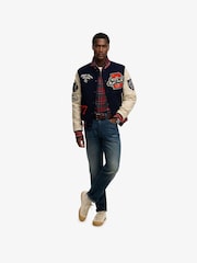 Superdry Blue College Patched Varsity Jacket - Image 4 of 8