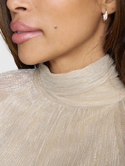 Gina Bacconi Gold Kylie Metallic Knit Jumpsuit - Image 5 of 6